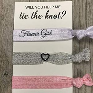 Custom Pink Handmade Flower Girl Hair Ties,